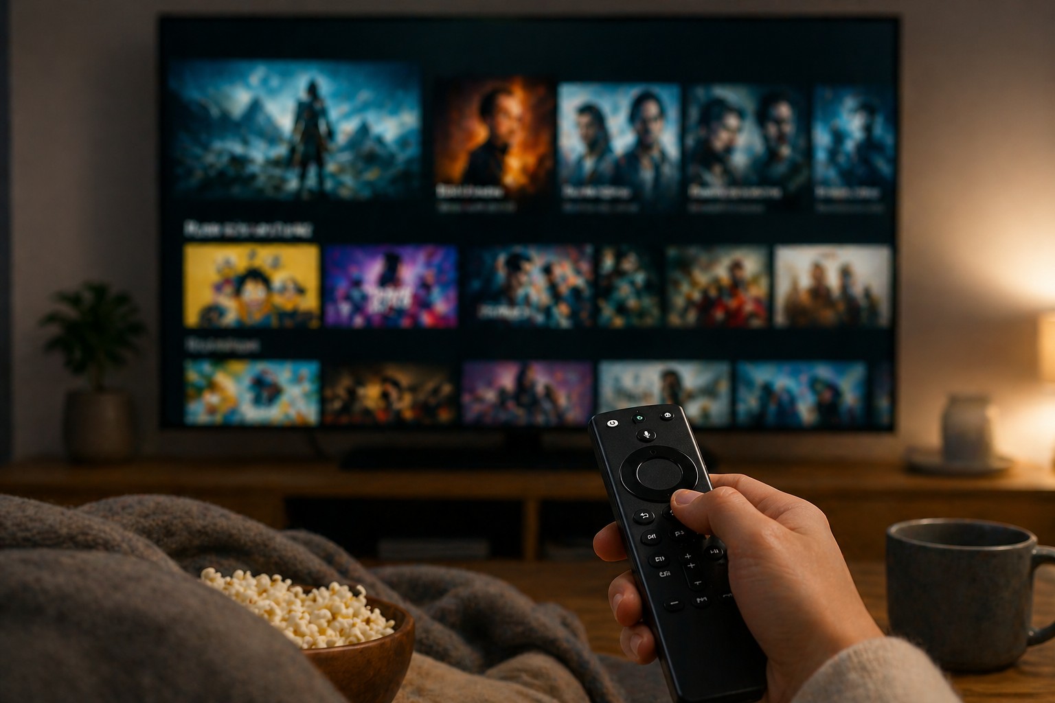 ソファでリラックスしながらAmazonプライムビデオを視聴