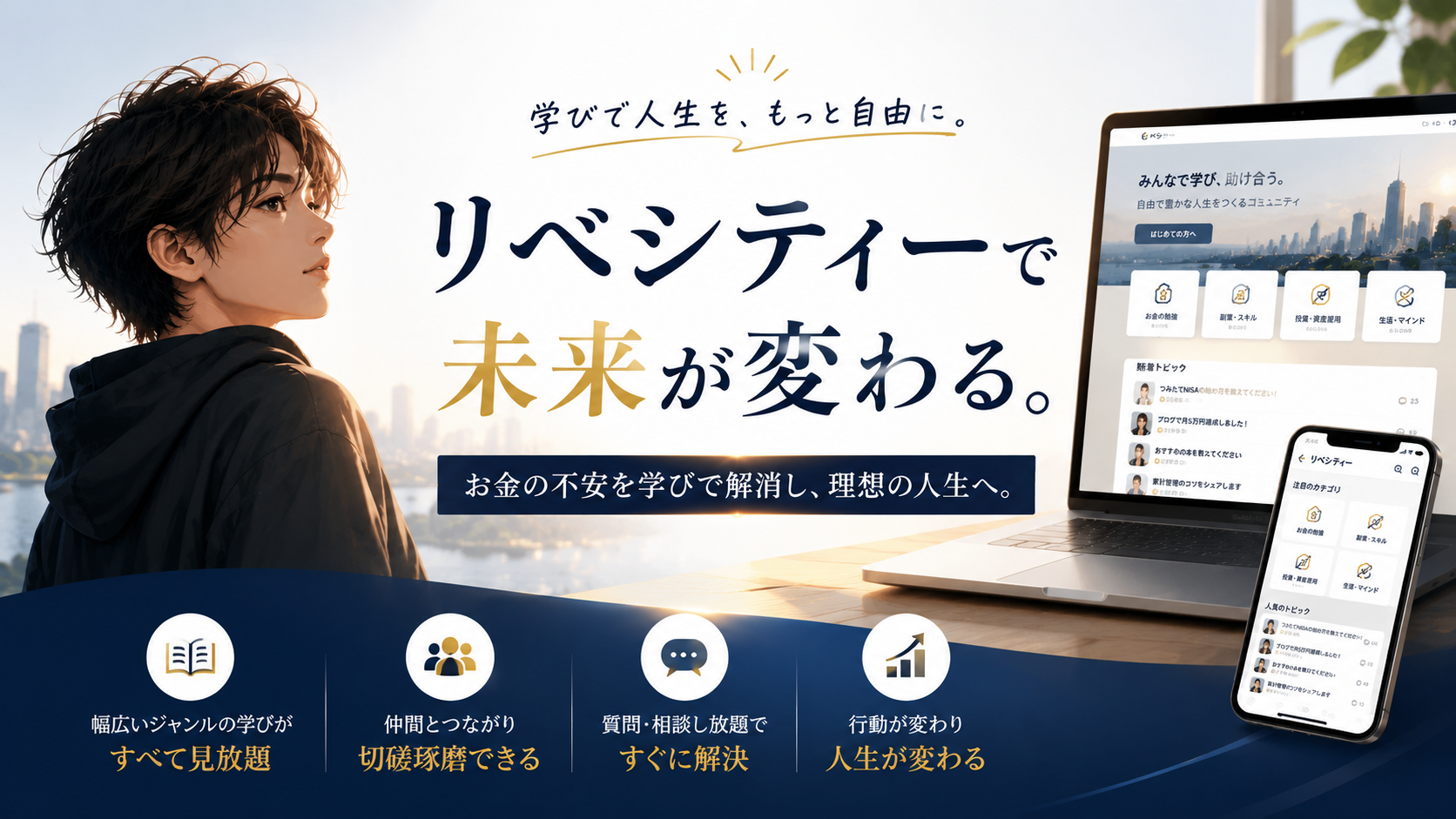 リベシティで未来が変わる 学びで人生を、もっと自由に